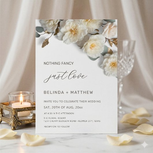 Witte Rozen 3D Bloemen Elegante Witte Bruiloft Kaart