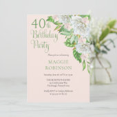 Witte rozen | 40e bruiloft van de orchideeën kaart (Staand voorkant)