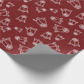 Witte Rozen 40e Verjaardag Robijnrood Naadloos Cadeaupapier (Hoek)