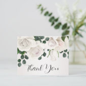 witte rozen 60e verjaardag Dank u Briefkaart (Staand voorkant)