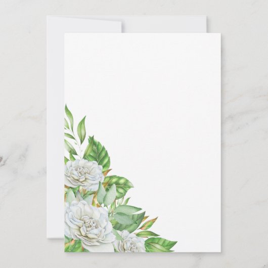 Witte Rozen 75e Huwelijksjubileum Feestje Kaart (Achterkant)