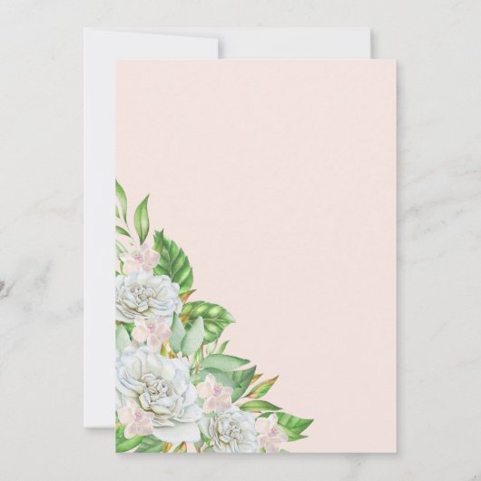 Witte rozen | 80e verjaardag van de Orchideeën Kaart (Achterkant)