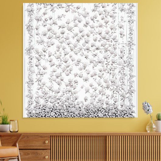 Witte rozen A Canvas Afdruk (Insitu (Woonkamer))