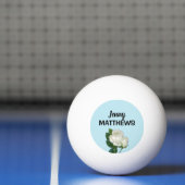 witte rozen aangepaste naam op blauw pingpongbal (Net)