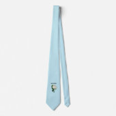  witte rozen aangepaste naam op blauw stropdas (Voorkant)