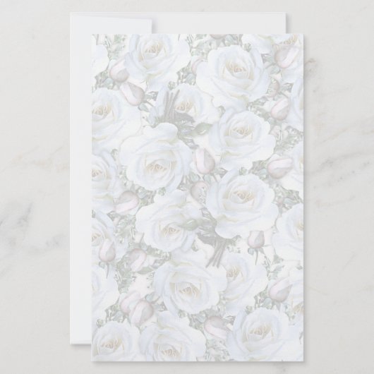Witte rozen Achtergrond 1 Stationery Lined Briefpapier (Achterkant)