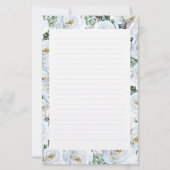 Witte rozen Achtergrond 1 Stationery Lined Briefpapier (Voorkant)