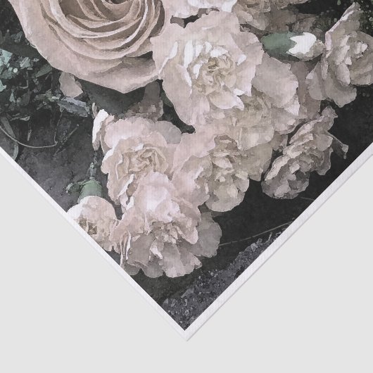  witte rozen anjers Baby Breate Tissuepapier (Detail)