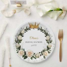 Witte Rozen & Baby’s Breath Favoren Papieren Bordje
