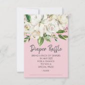 Witte Rozen Baby Shower Luier Raffel Ticket Kaart (Voorkant)