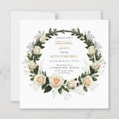 Witte Rozen & Baby's Adem Magnetische Uitnodiging (Voorkant)