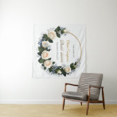Witte rozen & baby's adem verwelkomen wandkleed (In Situ (horizontaal))