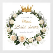 Witte Rozen & Baby's Breath Bruidsfeest Raamsticker (Vel)