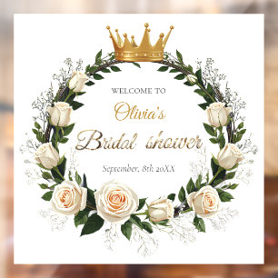 Witte Rozen & Baby's Breath Bruidsfeest Raamsticker