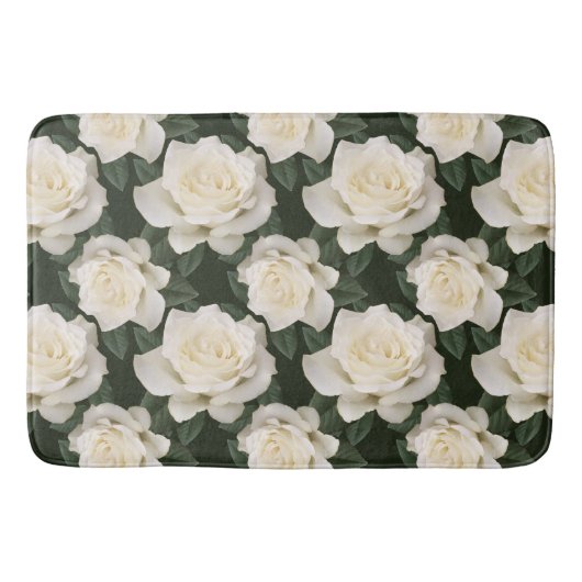 Witte rozen badmat (Voorkant)