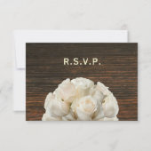 Witte Rozen & Barnwood Rustieke Bruiloft RSVP (Voorkant)