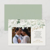 Witte Rozen Bedankkaart (Voorkant / Achterkant)