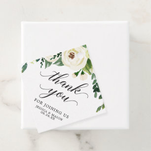 Witte Rozen Bedankt Favor Tag Bedankjes Labels