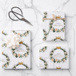 Witte Rozen Bedankt voor het Vieren met Ons Inpakpapier Vel