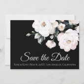 Witte rozen | Black Save The Date (Voorkant)