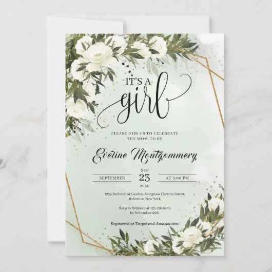 Witte rozen bladeren van bosgroene olijven Het is  Kaart (Voorkant)