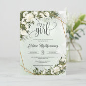 Witte rozen bladeren van bosgroene olijven Het is  Kaart (Staand voorkant)