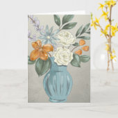 Witte rozen blanco kaart (Gele Bloem)