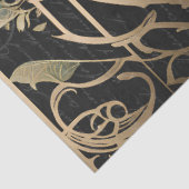  witte rozen blauw vogel art nouveau efemera tissuepapier (Detail)