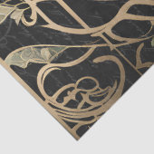  witte rozen blauw vogel art nouveau efemera tissuepapier (Detail)