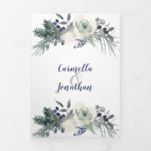 Witte rozen, blauwe bessen, pijnnaalden | drieluik uitnodiging (Cover)