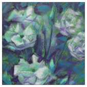 "Witte rozen, blauwe bladeren", nostalgische flora Stof (Swatch)