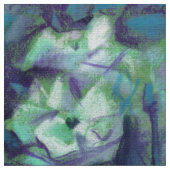 "Witte rozen, blauwe bladeren", nostalgische flora Stof (Close Up)