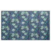 "Witte rozen, blauwe bladeren", nostalgische flora Stof (Yard (91,4 cm))