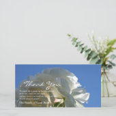 Witte Rozen Blauwe Lucht 3 Sympathie Bedankkaart (Staand voorkant)