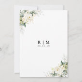 Witte rozen bloeien de avond voor de uitnodiging (Achterkant)