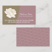 witte rozen bloem, elegante bloemfeminine visitekaartje (Voorkant / Achterkant)