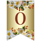 Witte Rozen Bloem Gouden Slagboom Vlag Vlaggetjes (Tweede vlag)