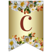 Witte Rozen Bloem Gouden Slagboom Vlag Vlaggetjes (Eerste vlag)