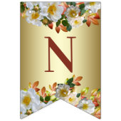 Witte Rozen Bloem Gouden Slagboom Vlag Vlaggetjes (Derde vlag)