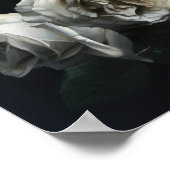 Witte Rozen Bloemen Art Print Poster (Hoek)