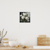 Witte Rozen Bloemen Art Print Poster (Keuken)