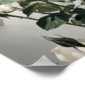 Witte Rozen Bloemen Art Print Poster (Hoek)