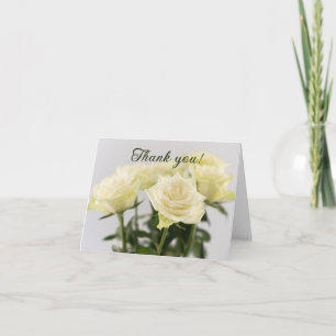 Witte Rozen Bloemen Boeket Foto Tijdloos Bedankkaart