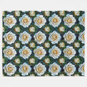 Witte rozen bloemen fleece deken (Voorkant (Horizontaal))