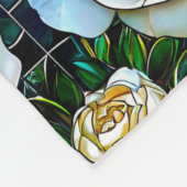 Witte rozen bloemen fleece deken (Hoek)
