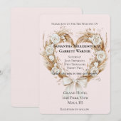 Witte Rozen Bloemen Hart Boog Huwelijk Kaart (Voorkant / Achterkant)