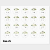Witte Rozen Bloemen Huwelijk Classic Ronde Sticker (Vel)