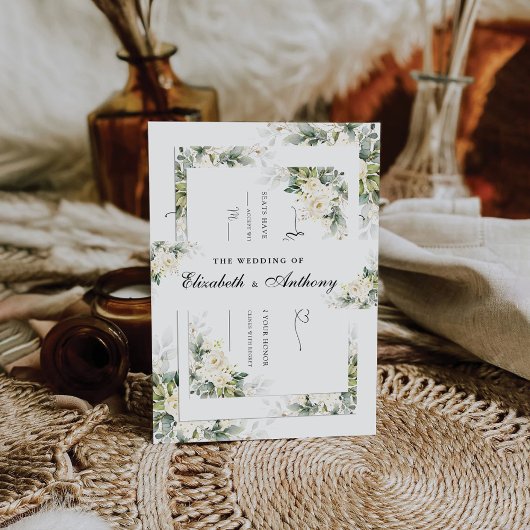 Witte Rozen Bloemen Huwelijksuitnodiging Belly Ban Uitnodigingen Wikkel