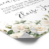 Witte Rozen Bloemen Memorial Begrafenis Geheugenta Poster (Hoek)