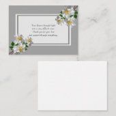 Witte Rozen Bloemen Na Begrafenis Dank u Kaarten Notitiekaartje (Voorkant / Achterkant)